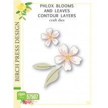 Birch Press Stanzschablone - Phlox Blooms and Leaves Contour Layers