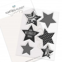 Karten-Kunst Clear Stamps KK-0273 - Gemusterte Sterne