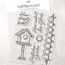 Vogelhaus & Zwitschergrüße – Stempelset Karten-Kunst Clear Stamps KK-0283
