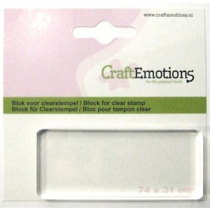 CraftEmotions Acrylblock für Clear Stamps - 7,4 cm x 3,1  cm