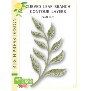 Birch Press Stanzschablone - 57513 Curved Leaf Branch Contour Layers