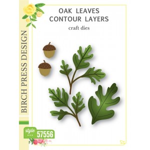 Birch Press Stanzschablone - 57556 Oak Leaves Contour Layers