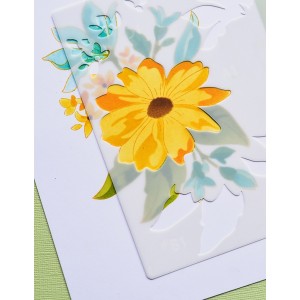 Memory Box Template Set - 88620 Gracious Floral Stencil Set