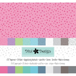 Dini Design 6x6 Papierset Sterne-Streifen
