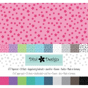 Dini Design 6x6 Papierset Blumen-Punkte