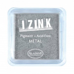 Aladine Izink Pigment-Stempelkissen Midi Metal Silver Silber