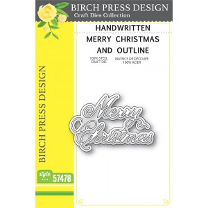 Birch Press Stanzschablone - Handwritten Merry Christmas and Outline