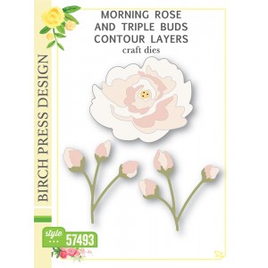 Birch Press Stanzschablone - 57493 Morning Rose and Triple Buds Contour Layers