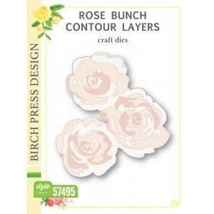 Birch Press Stanzschablone - Rose Bunch Contour Layers