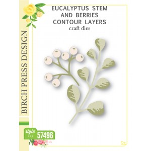 Birch Press Stanzschablone - 57496 Eucalyptus Stem and Berries Contour Layers