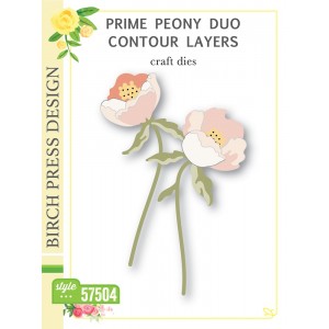 Birch Press Stanzschablone - 57504 Prime Peony Duo Contour Layers