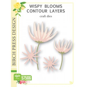 Birch Press Stanzschablone - Wispy Blooms Contour Layers