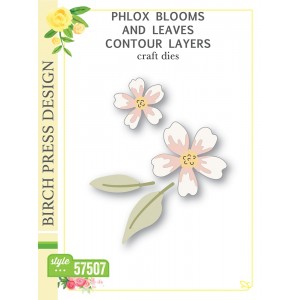 Birch Press Stanzschablone - 57507 Phlox Blooms and Leaves Contour Layers