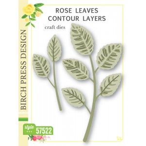 Birch Press Stanzschablone - 57522 Rose Leaves Contour Layers