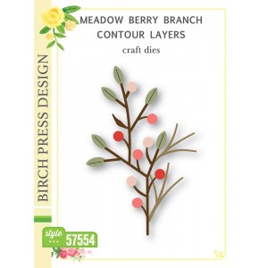 Birch Press Stanzschablone - 57554 Meadow Berry Branch Contour Layers