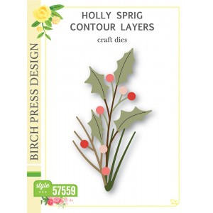 Birch Press Stanzschablone - 57559 Holly Sprig Contour Layers