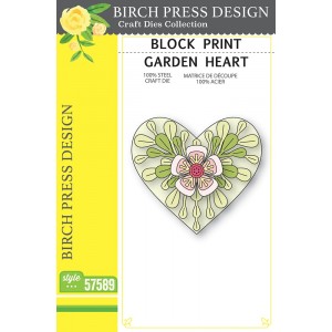 Birch Press Stanzschablone - 57589 Block Print Garden Heart