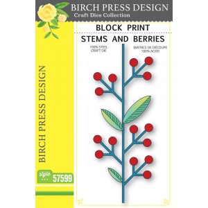 Birch Press Stanzschablone - 57599 Block Print Stems and Berries