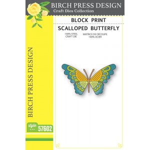 Birch Press Stanzschablone - 57602 Block Print Scalloped Butterfly