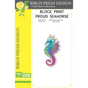 Birch Press Stanzschablone - 57616 Block Print Proud Seahorse