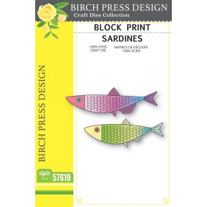 Birch Press Stanzschablone - 57619 Block Print Sardines