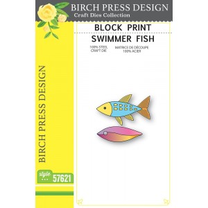 Birch Press Stanzschablone - 57621 Block Print Swimmer Fish
