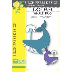Birch Press Stanzschablone - 57630 Block Print Whale Duo