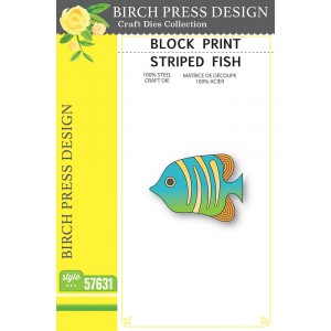 Birch Press Stanzschablone - 57631 Block Print Striped Fish