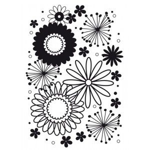 Darice Hintergrund-Prägeschablone GROSS - Flower Frenzy