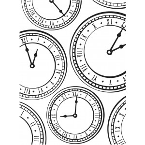 Darice Hintergrund-Prägeschablone - Assorted Clocks