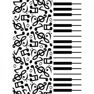 Darice Hintergrund-Prägeschablone - Piano Notes