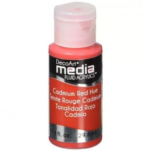 DecoArt Media Fluid Acrylics Paint Flüssige Acrylfarbe 1oz - Cadmium Red Hue