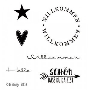 Dini Designs Mini Clear Stamps - Willkommen