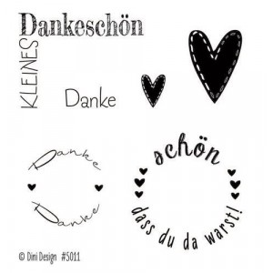 Dini Design Mini Clear Stamps - Danke