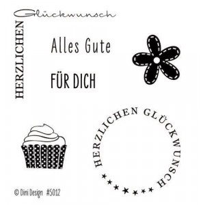 Dini Designs Mini Clear Stamps - Glückwunsch