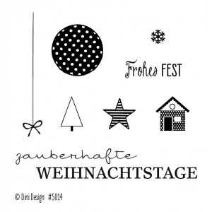 Dini Designs Mini Clear Stamps - Weihnachtstage