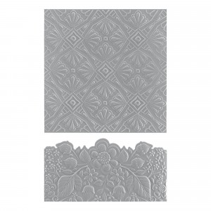 Spellbinders Luxe Backdrop and Border 3D Embossing Folder & Stanzschablone