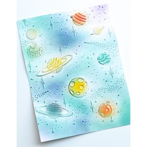 Memory Box 3D Prägeschablone - Grand Galaxy 3D Embossing Folder