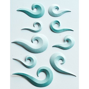 Memory Box 3D Prägeschablone - Curling Waves inkl. 9 passender Stanzschablonen