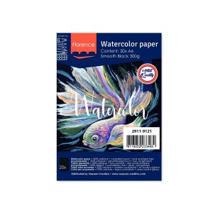 Florence Aquarellpapier Smooth A6 Schwarz 20 Blatt 300g/m²