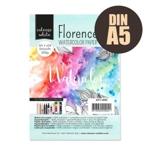 Florence Aquarellpapier Smooth White A5 24 Blatt 200g/m²