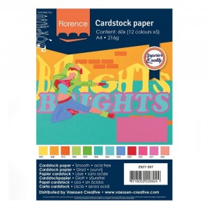 Florence Cardstock A4 60 Blatt - Bunt