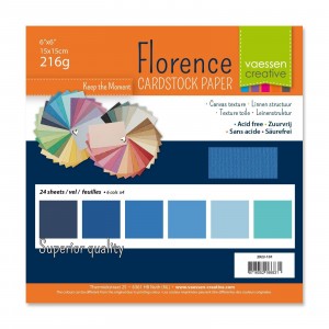 Florence Leinenkarton Multipack 15 x 15 cm 60 Blatt - Blau