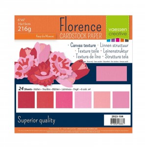 Florence Leinenkarton Multipack 15 x 15 cm 60 Blatt - Rosa