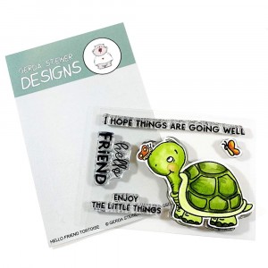Gerda Steiner Design Clear Stamps - Hello Friend Tortoise 3x4