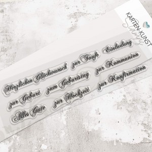 Karten-Kunst Clear Stamps KK-0009 - Texte-Kombination Elegante Schreibschrift