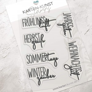 Karten-Kunst Clear Stamps KK-0036 - Capri „Jahreszeiten“ Textstempel 
