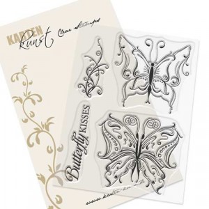 Karten-Kunst Clear Stamps KK-0080 - Schnörkel-Schmetterlinge - 30% RABATT