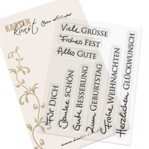 Karten-Kunst Clear Stamps KK-0118 - Kombi-Set Grüße 2