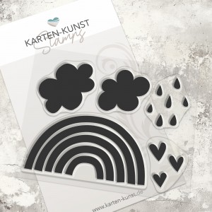 Karten-Kunst Clear Stamps KK-0186 - Rainbows / Regenbogen & Wolken